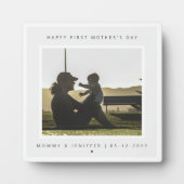 Minimalistische Aangepaste Foto Eerste Moederdag M Fotoplaat (Voorkant)