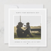 Minimalistische Aangepaste Foto Eerste Moederdag M Kaart (Voorkant)