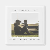 Minimalistische Aangepaste Foto Eerste Moederdag M Magneet (Voorkant)