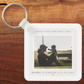 Minimalistische Aangepaste Foto Eerste Moederdag M Sleutelhanger (Voorkant)