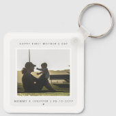 Minimalistische Aangepaste Foto Eerste Moederdag M Sleutelhanger (Achterkant)