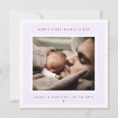 Minimalistische Aangepaste Foto Eerste Vaderdag Mo Kaart (Voorkant)