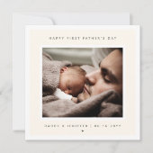Minimalistische Aangepaste Foto Eerste Vaderdag Mo Kaart (Voorkant)