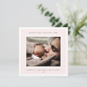 Minimalistische Aangepaste Foto Eerste Vaderdag Mo Kaart (Staand voorkant)