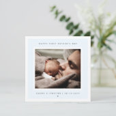 Minimalistische Aangepaste Foto Eerste Vaderdag Mo Kaart (Staand voorkant)
