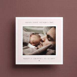 Minimalistische Aangepaste Foto Eerste Vaderdag Mo Kaart