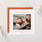 Minimalistische Aangepaste Foto Eerste Vaderdag Mo Kaart (Voorkant / Achterkant in situ)