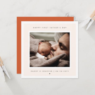 Minimalistische Aangepaste Foto Eerste Vaderdag Mo Kaart