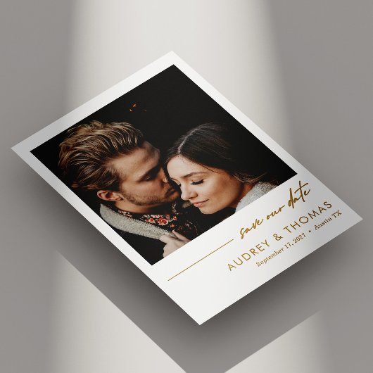 Minimalistische aangepaste foto Opslaan van de dat Save The Date