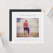 Minimalistische aangepaste foto Vaderdag Modern Kaart (Voorkant / Achterkant in situ)