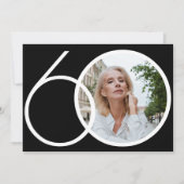 Minimalistische aangepaste foto zwart wit 60e verj kaart (Voorkant)