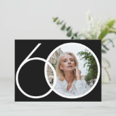 Minimalistische aangepaste foto zwart wit 60e verj kaart (Staand voorkant)