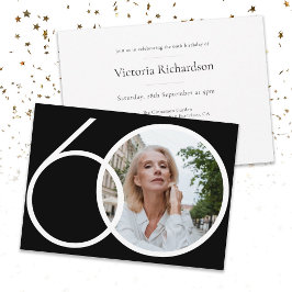 Minimalistische aangepaste foto zwart wit 60e verj kaart