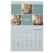 Minimalistische aangepaste gezinsfoto 2026 kalender (Jan 2027)