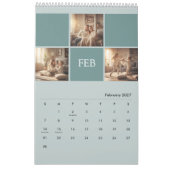 Minimalistische aangepaste gezinsfoto 2026 kalender (Feb 2027)
