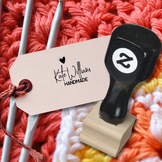 Minimalistische aangepaste hart handgemaakt door rubberstempel