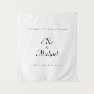 Minimalistische aangepaste huwelijksontvangstdoek wandkleed