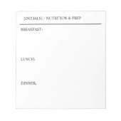 Minimalistische Aangepaste Initiële Voeding & Dage Notitieblok (Voorkant)