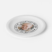 Minimalistische aangepaste kleuren voor foto's papieren bordje (Gekanteld)