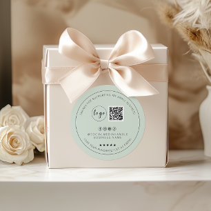 Minimalistische Aangepaste Licht Mint Dank u Stick Ronde Sticker