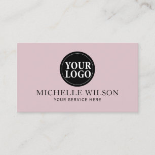 Minimalistische aangepaste logo elegante blos roze visitekaartje