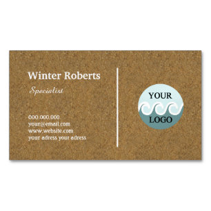 Minimalistische aangepaste logo houten kraft visit magnetisch visitekaartje