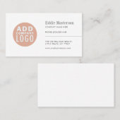 Minimalistische aangepaste logo moderne toevoeging visitekaartje (Voorkant / Achterkant)