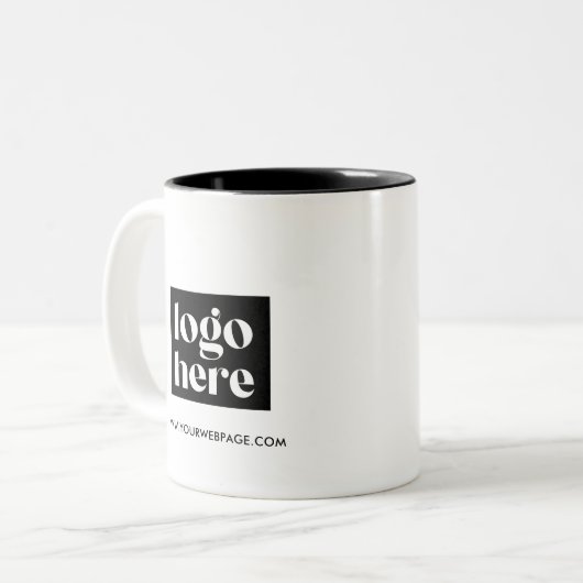 Minimalistische aangepaste Logo-promotionele Mok (Voorkant links)