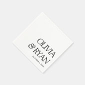 Minimalistische aangepaste naam bruiloft servetten (Hoek)