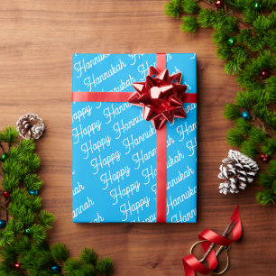 Minimalistische Aangepaste Naam Gelukkig Hanukkah Cadeaupapier