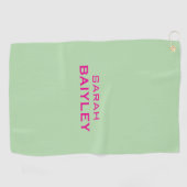 Minimalistische aangepaste naam modern golfhanddoek (Horizontaal)