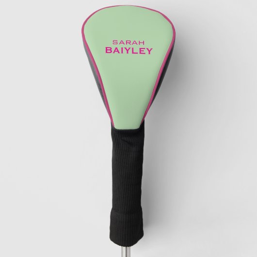 Minimalistische aangepaste naam modern golfheadcover (Voorkant)