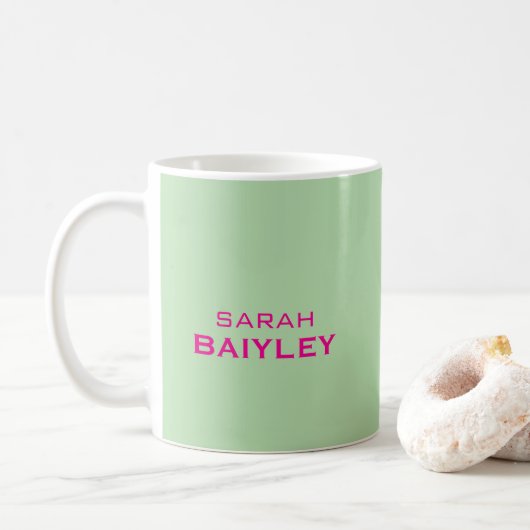 Minimalistische aangepaste naam modern  koffiemok (Met donut)