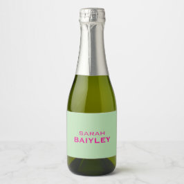 Minimalistische aangepaste naam modern sparkling wijnetiket