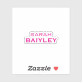 Minimalistische aangepaste naam modern sticker (Vel)