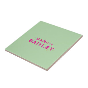 Minimalistische aangepaste naam modern  tegeltje