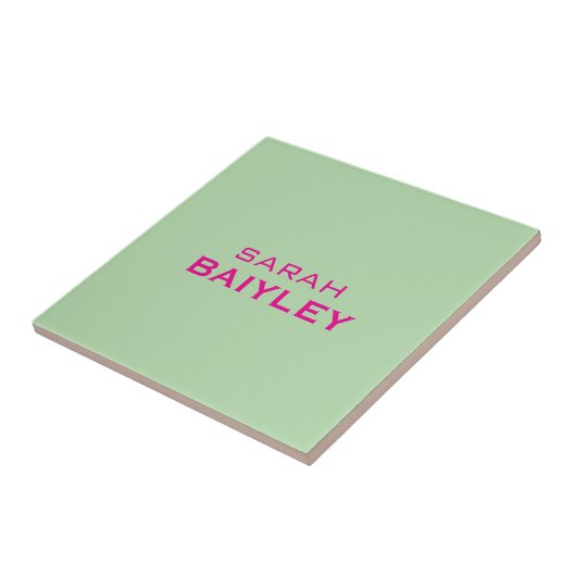 Minimalistische aangepaste naam modern  tegeltje (Zijkant)
