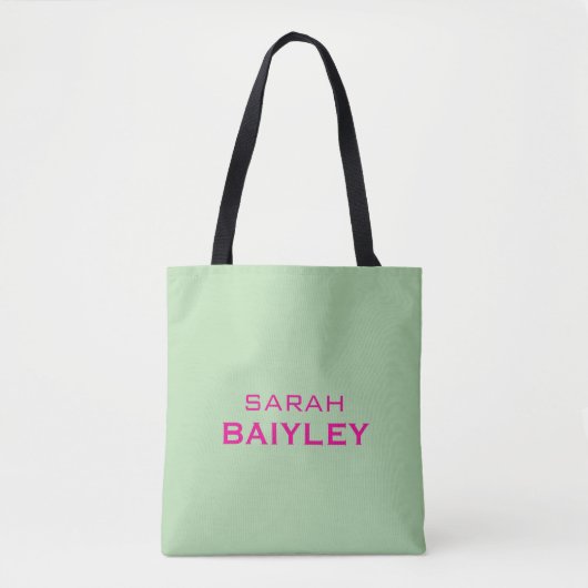 Minimalistische aangepaste naam modern tote bag (Voorkant)
