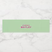 Minimalistische aangepaste naam modern waterfles etiket (Enkel label)