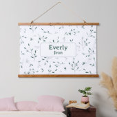 Minimalistische aangepaste naam Nursery Decor Bota Hangend Wandkleed (Slaapkamer)