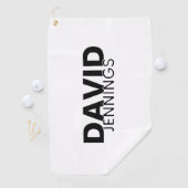 Minimalistische aangepaste naam of logo golfhanddoek (Insitu)
