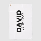 Minimalistische aangepaste naam of logo golfhanddoek (Voorkant)