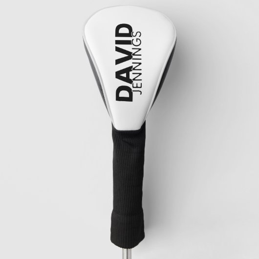Minimalistische aangepaste naam of Logo Golfheadcover (Voorkant)