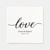 Minimalistische aangepaste namen Liefde Zwart scri Servet (Voorkant)