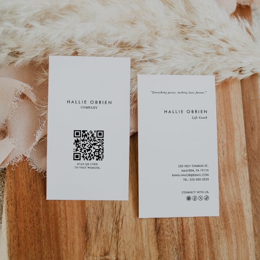 Minimalistische aangepaste professionele life coac visitekaartje