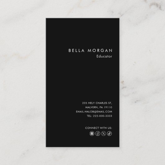 Minimalistische aangepaste professionele opvoeder visitekaartje (Voorkant)