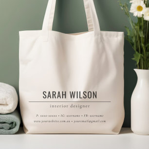 Minimalistische aangepaste promotionele ondernemin tote bag
