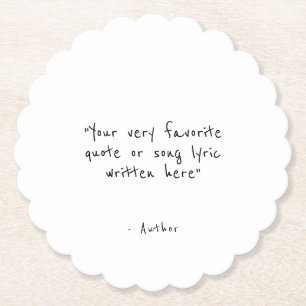 Minimalistische aangepaste quote kartonnen onderzetters