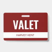 Minimalistische aangepaste rode hotel valet-werkne badge (Voorzijde)