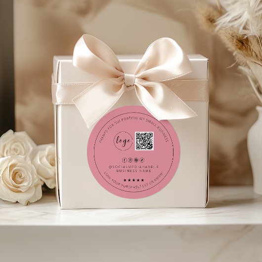 Minimalistische aangepaste stoffige Roos dank u St Ronde Sticker